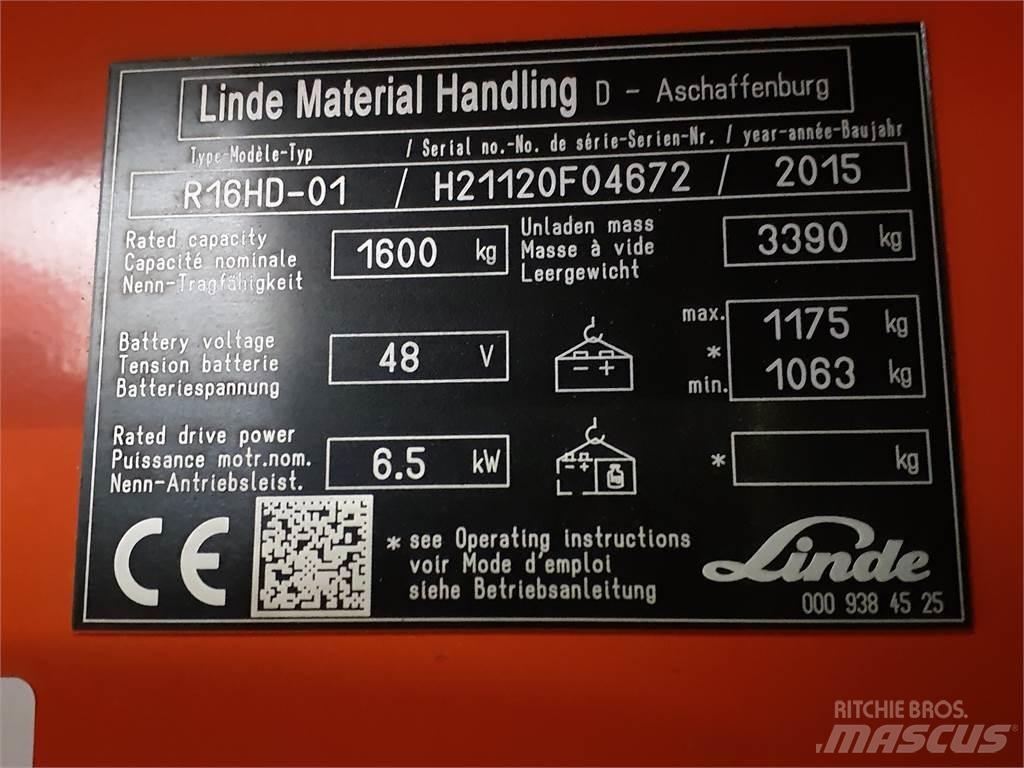 Linde R16HD Stivuitor cu catarg retractabil