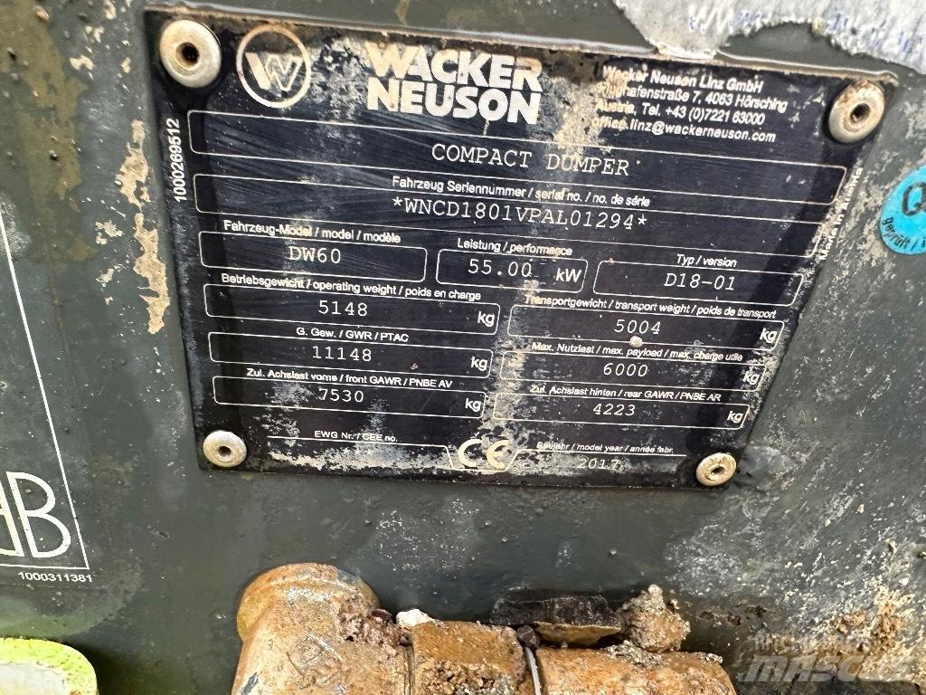 Wacker Neuson Dw60 Minitractor de teren