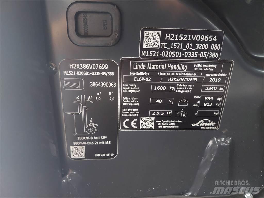 Linde E16P 02 Stivuitor electric