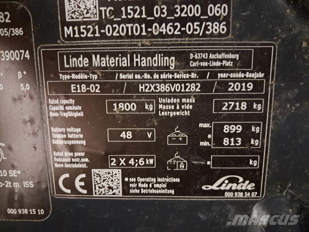 Linde E18-02 Stivuitor electric