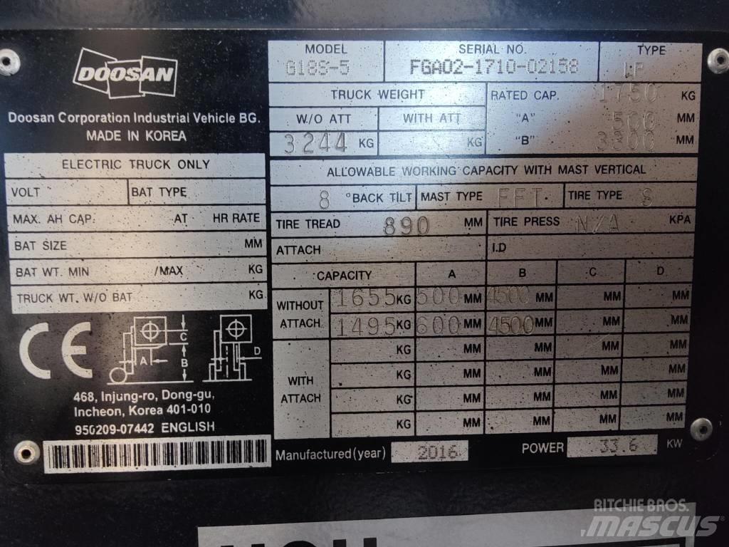 Doosan G18 S-5 Stivuitor GPL