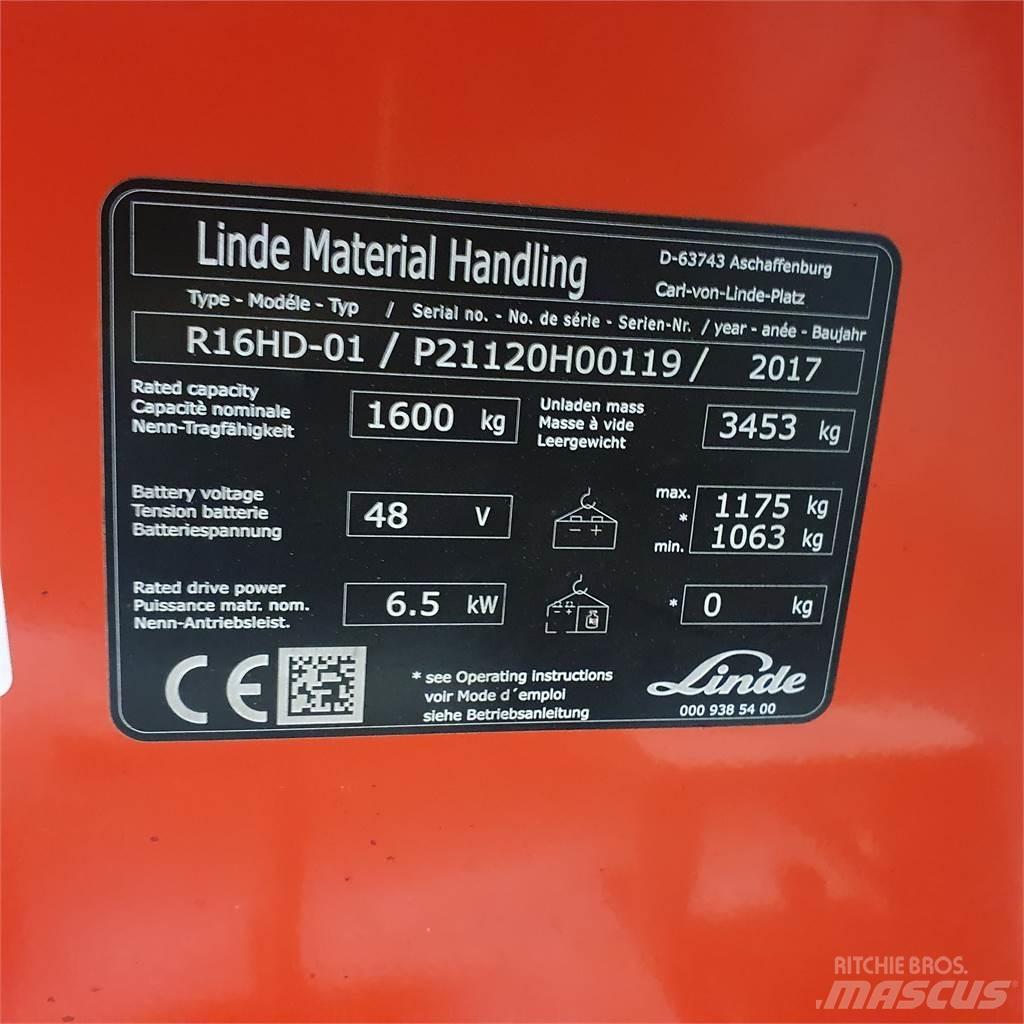 Linde R16HD Stivuitor cu catarg retractabil
