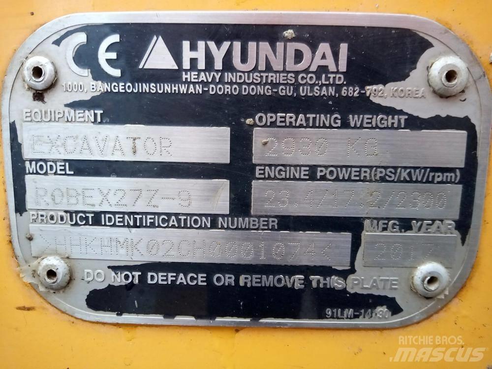 Hyundai Robex 27Z-9 Mini excavatoare < 7t