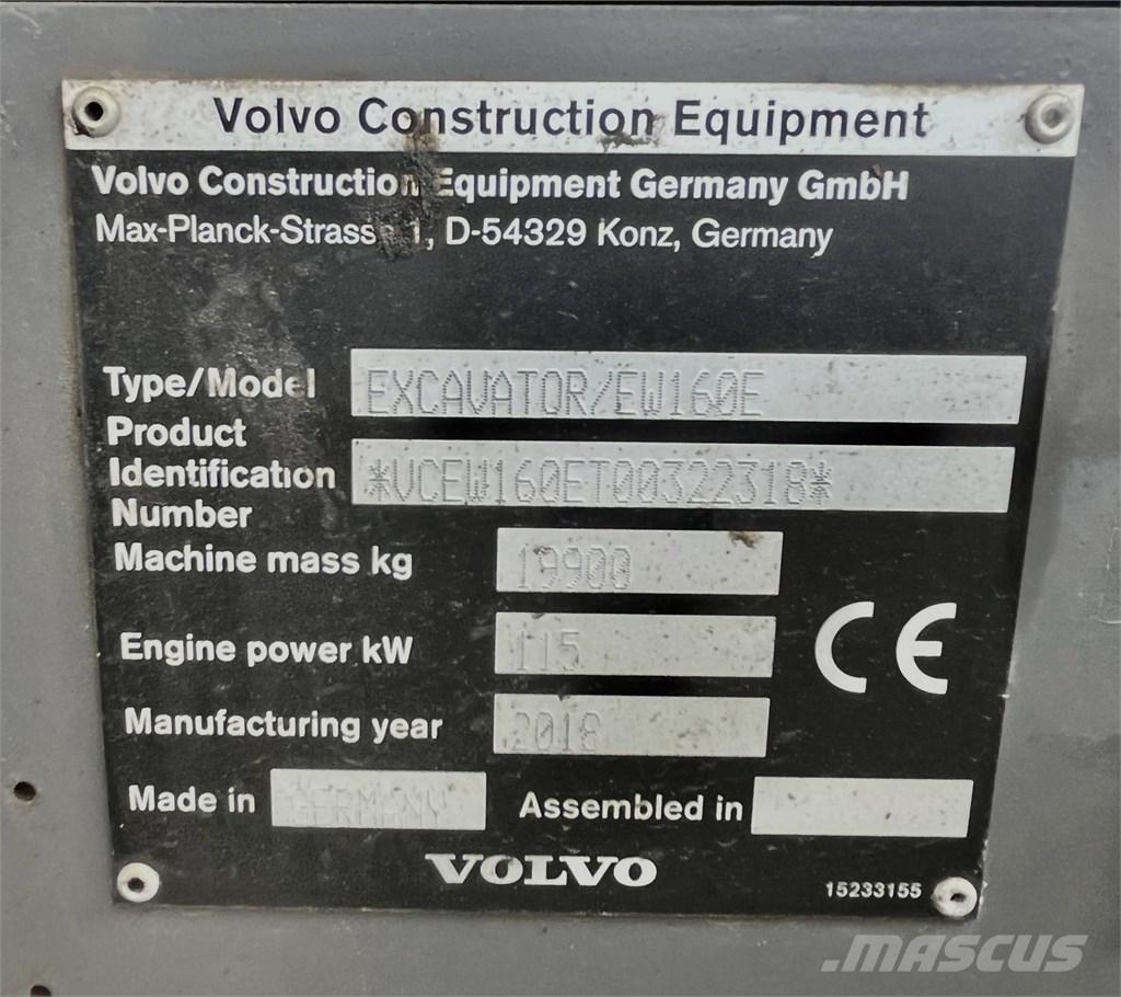 Volvo EW 160 E Excavatoare cu roti