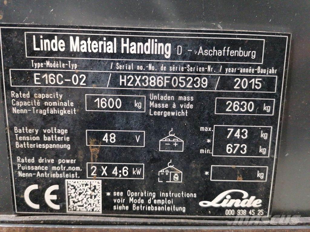 Linde E16C-02 Stivuitor electric