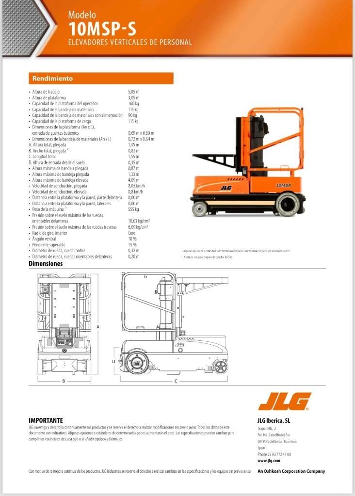 JLG 10 MSP Ascensoare verticale catarg