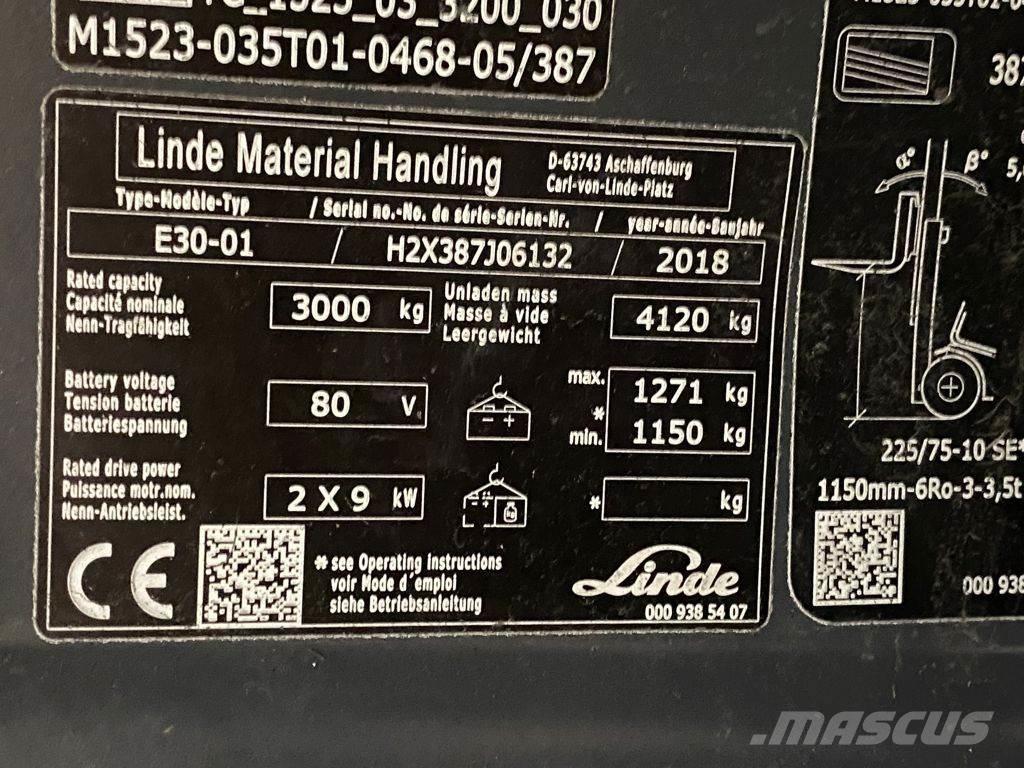 Linde E30-01 Stivuitor electric