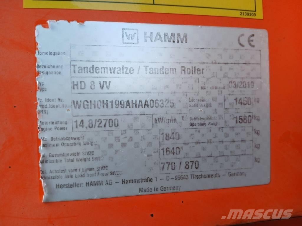Hamm HD8 VV, Vält Cilindri compactori dubli