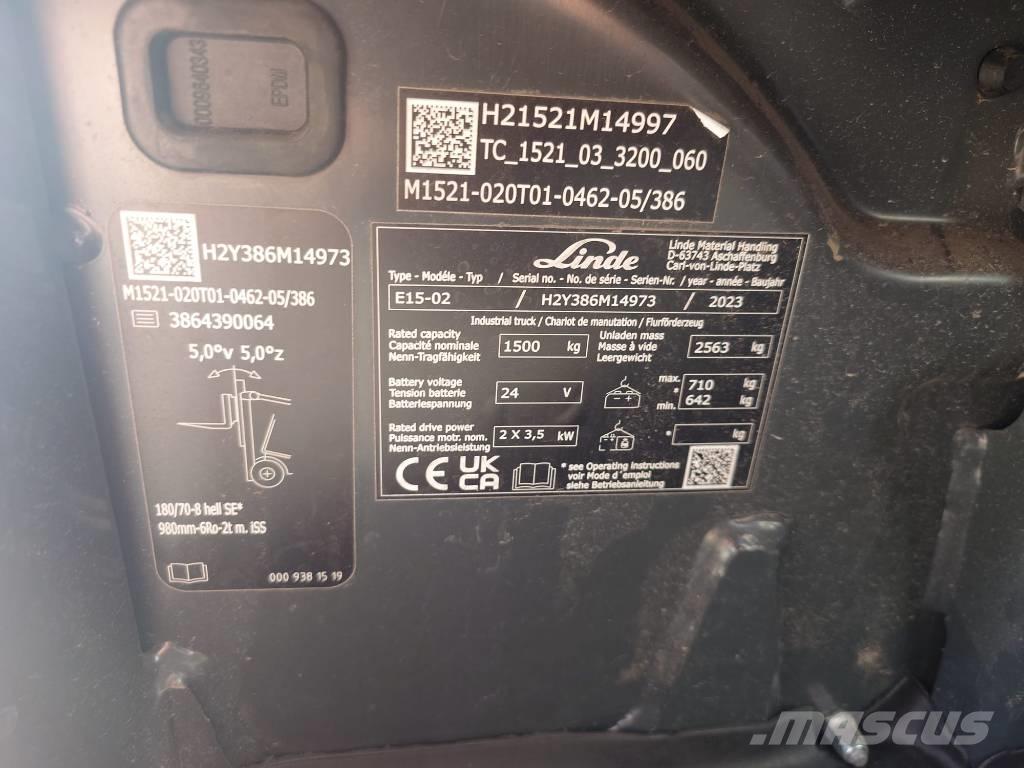 Linde E15/386-02 Stivuitor electric
