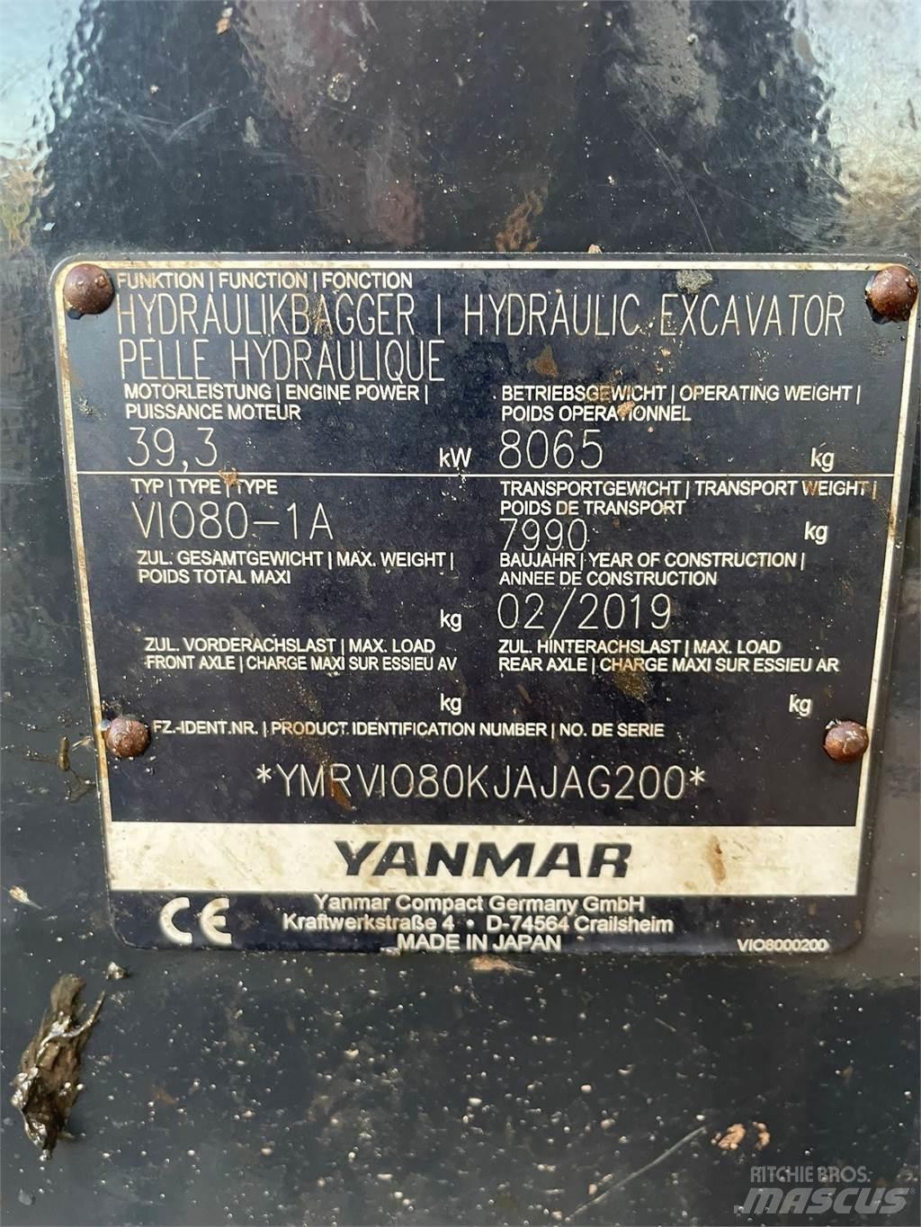 Yanmar Vio 80-1A Mini excavatoare < 7t