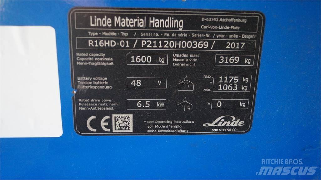 Linde R16HD Stivuitor cu catarg retractabil