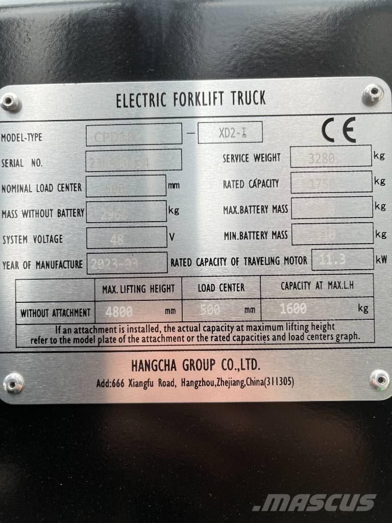 Hangcha CPD18-XD2-I Stivuitor electric