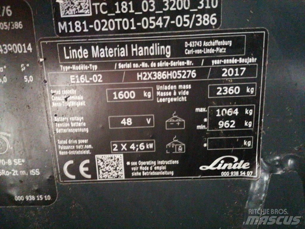 Linde E16L-02 Stivuitor electric
