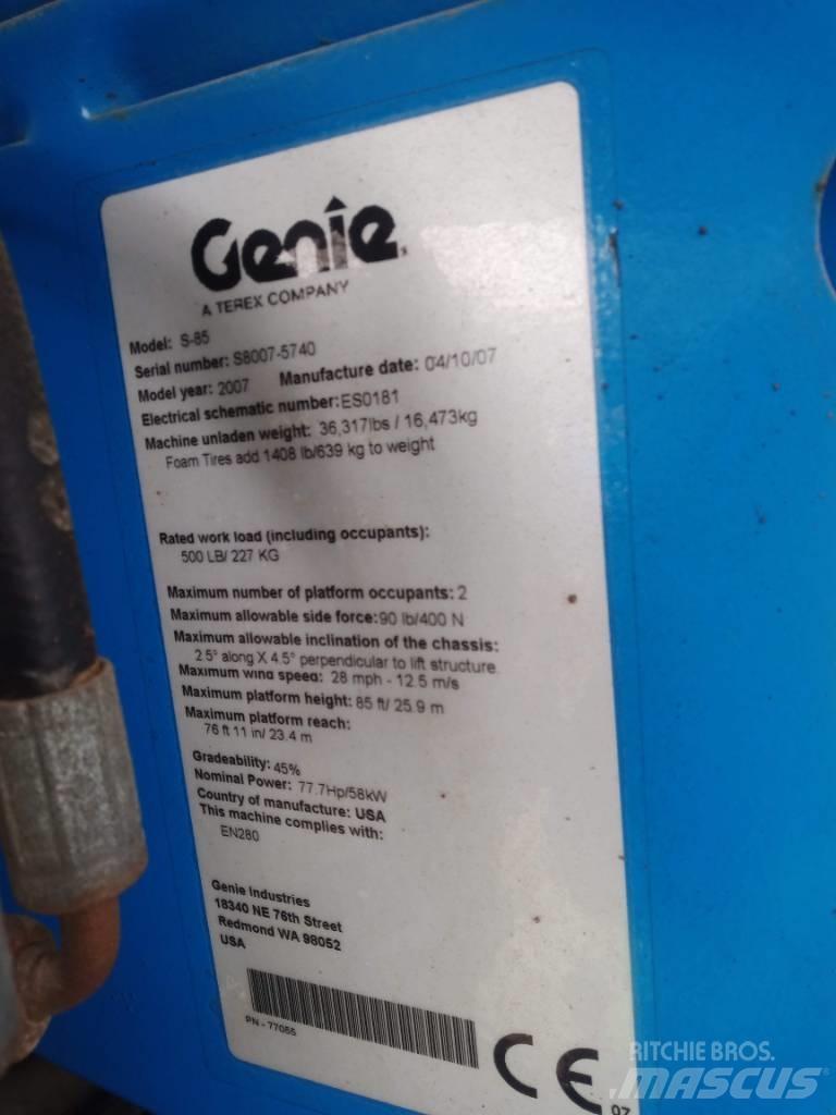 Genie S 85 Nacele cu brat telescopic