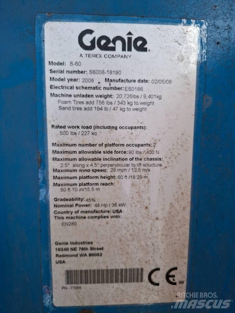 Genie S 60 Nacele cu brat telescopic