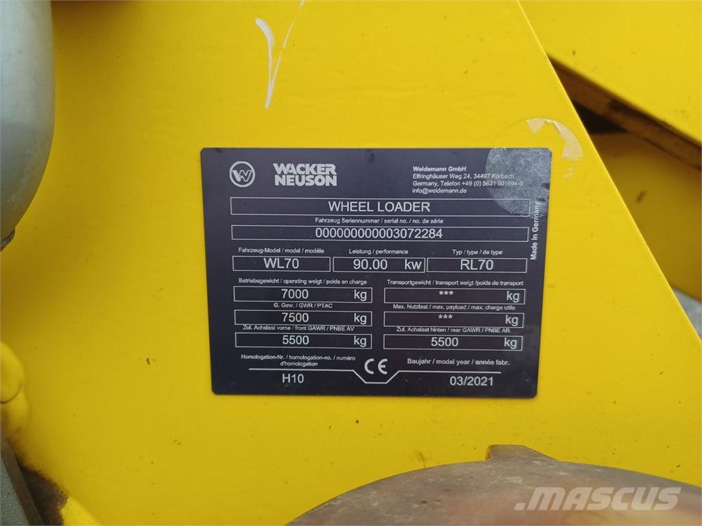 Weidemann WL70 Incarcator pe pneuri