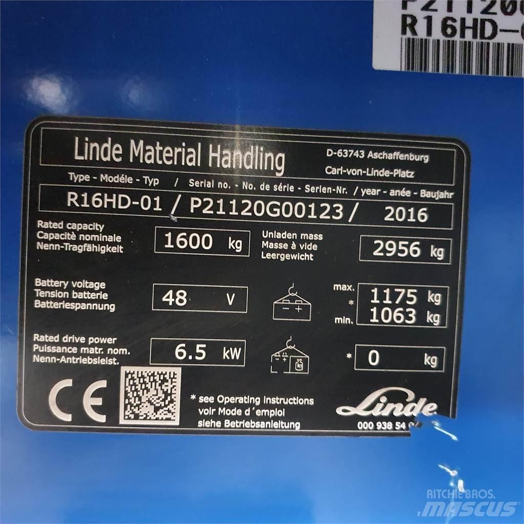 Linde R16HD Stivuitor cu catarg retractabil