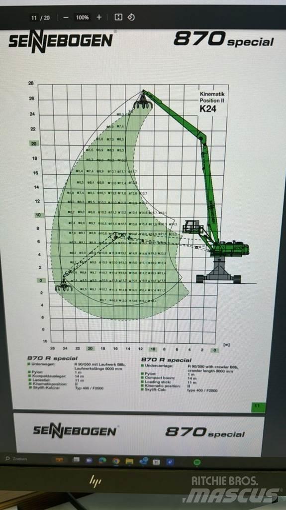 Sennebogen 870R Paleta de manipulare