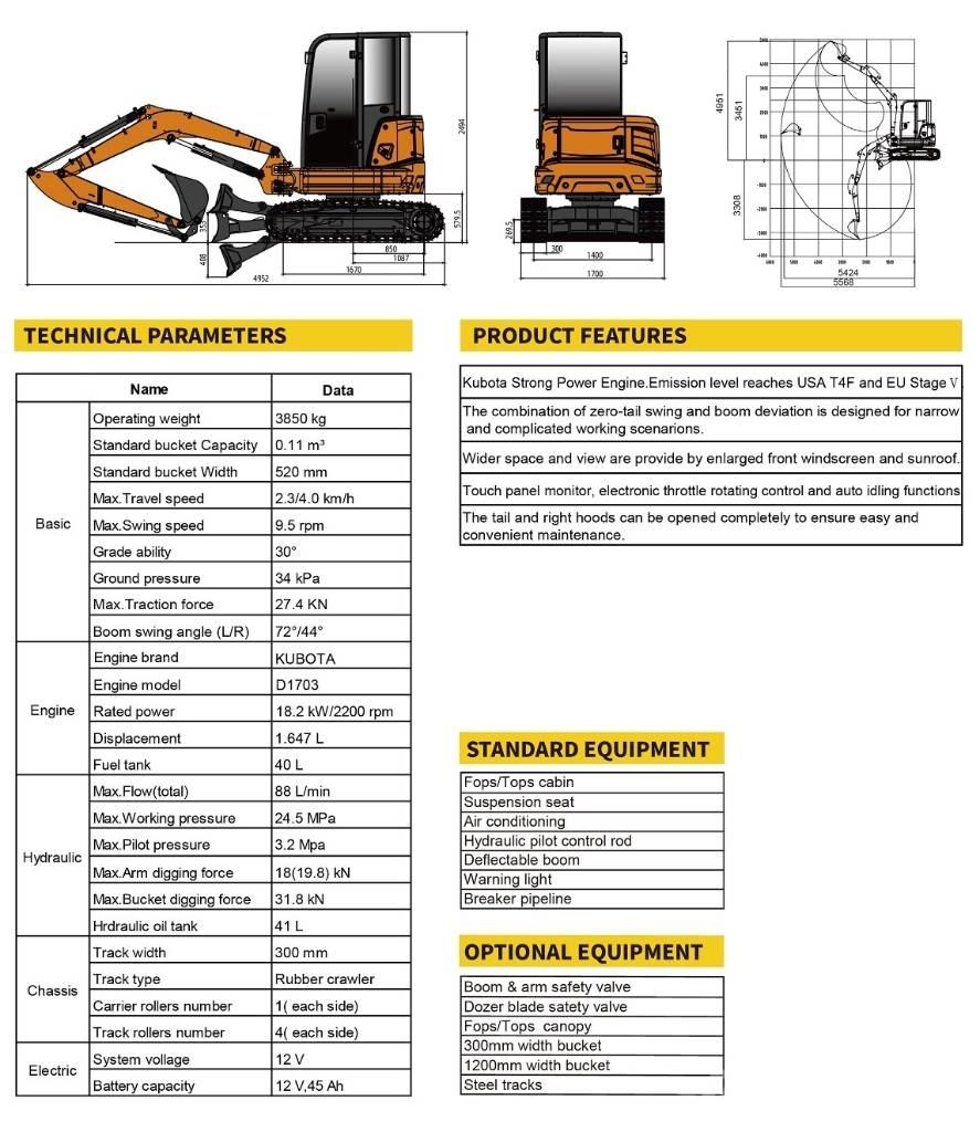 Lonking CDM6035 Mini excavatoare < 7t
