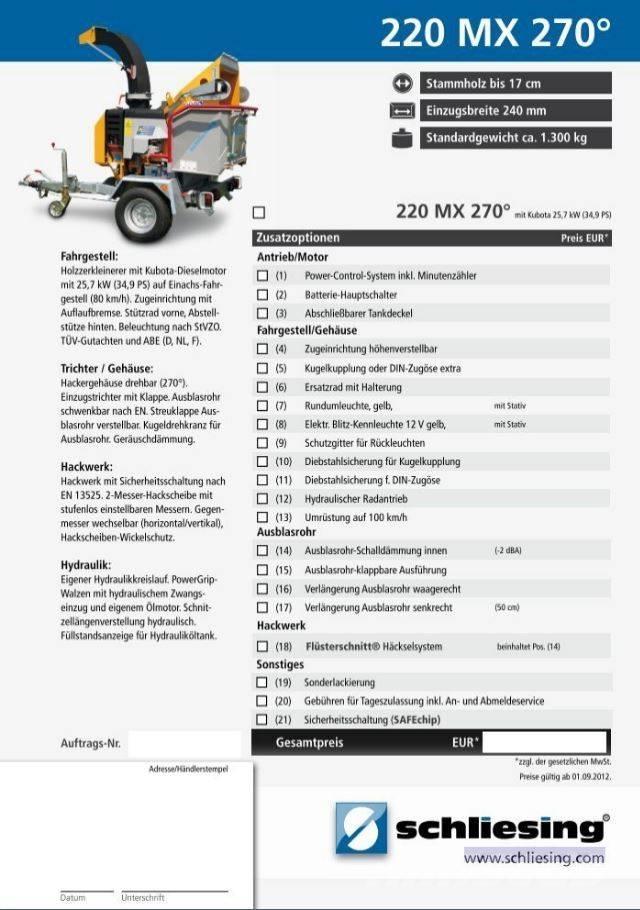 Schliesing 220 MX Masini de tocat lemn