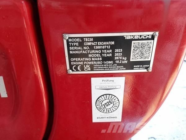Takeuchi TB 230 Mini excavatoare < 7t