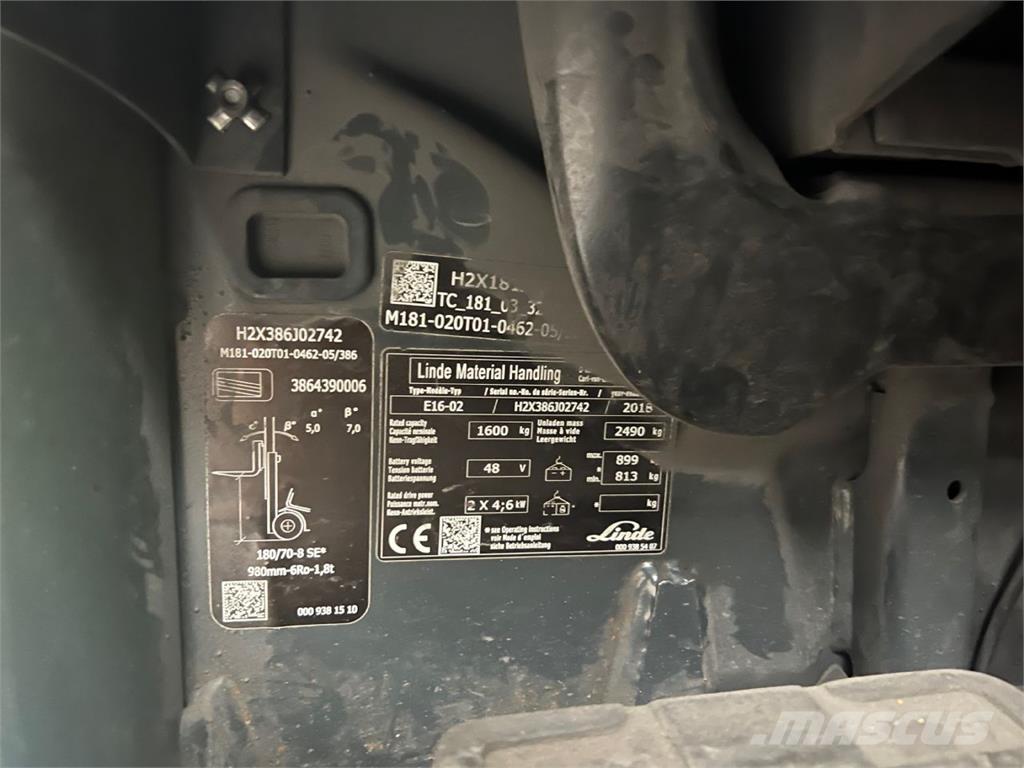 Linde E16-02 Stivuitor electric