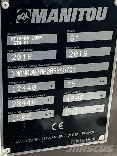  ''SÅLD'' Manitou MT1840A Stivuitoare telescopice