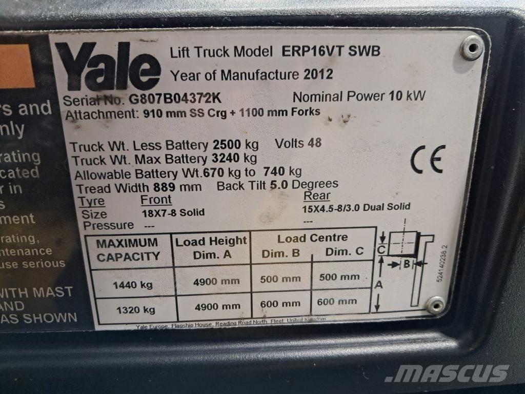 Yale ERP16VT SWB Stivuitor electric
