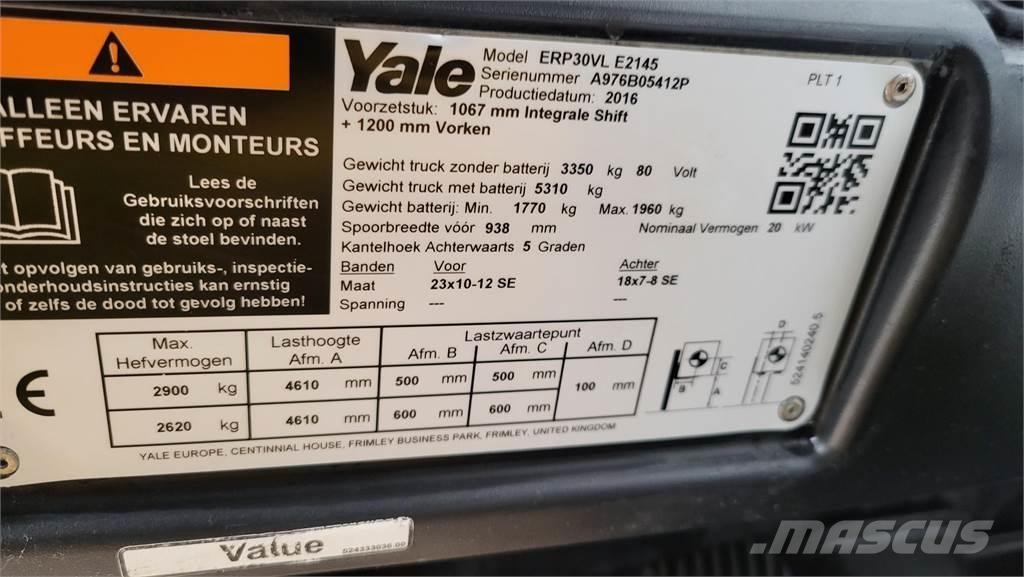Yale ERP30VL 2016 Stivuitor electric