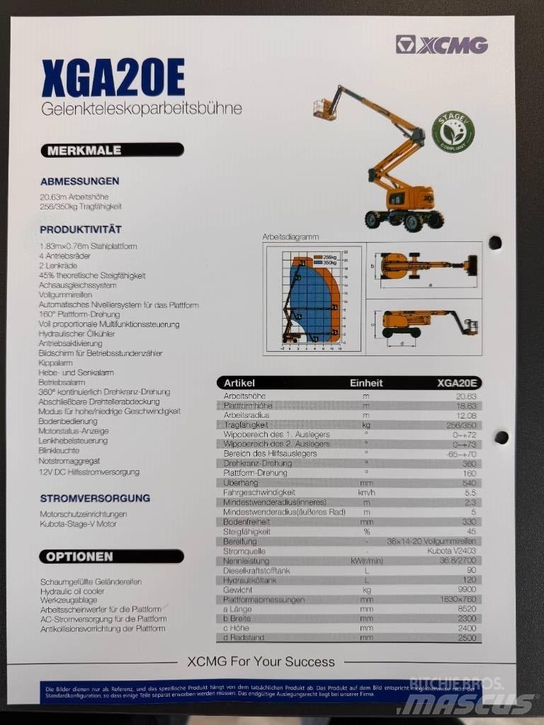 XCMG XGA 20 E Nacele cu brat articulat