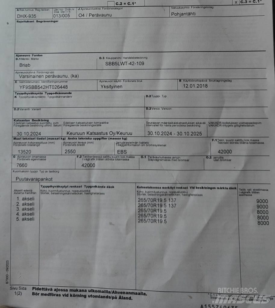 Briab SBB5LWT-42-109 Remorci pentru lemn