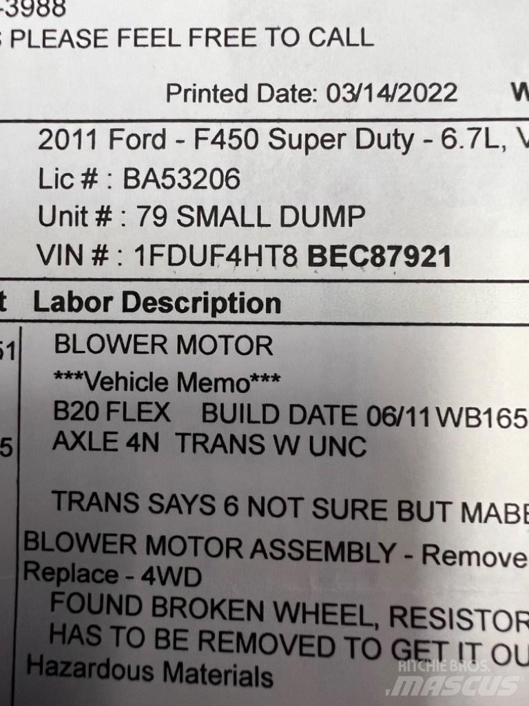 Ford F450 SUPER  DUTY Utilaje construcții - Altele