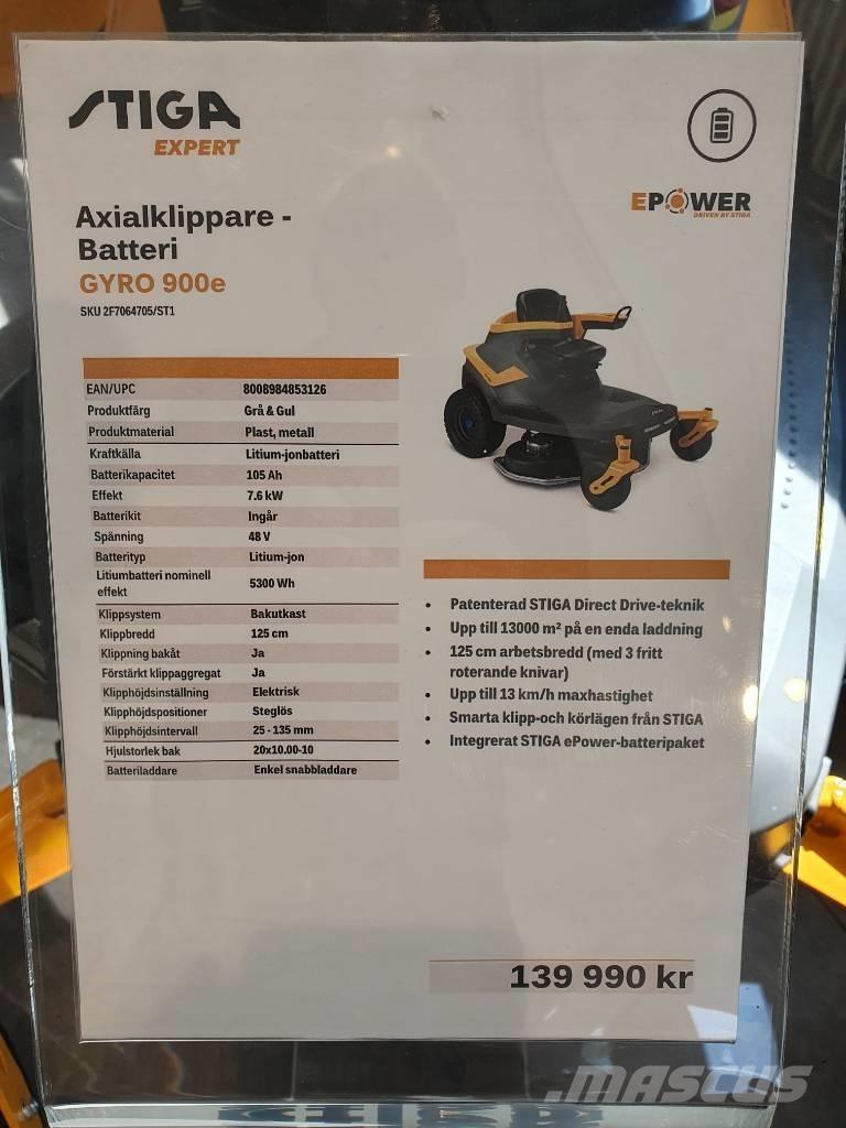 Stiga GYRO 900E DEMO Riding mowers
