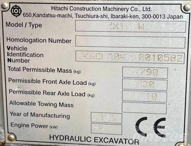 Hitachi ZX 160W Excavatoare cu roti