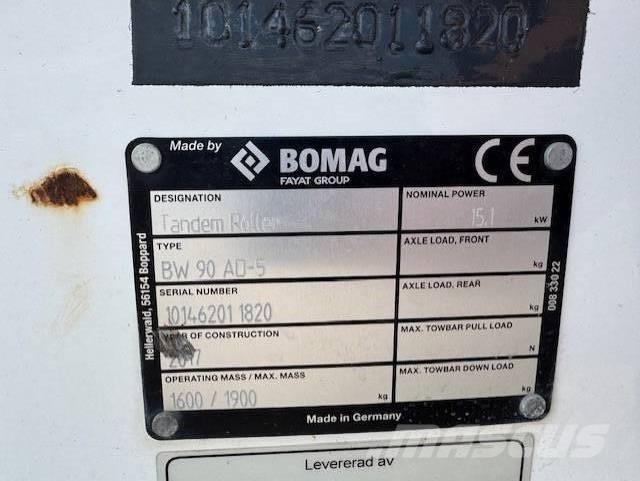 Bomag BW90 AD-5, Vält Cilindri compactori dubli