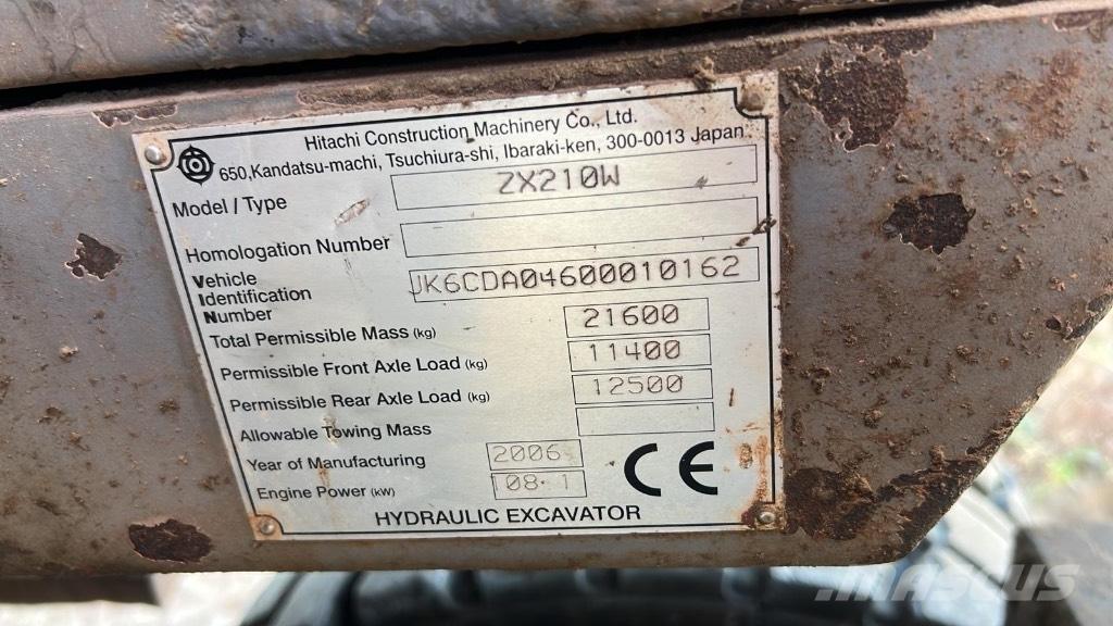 Hitachi ZX 210 W Excavatoare cu roti