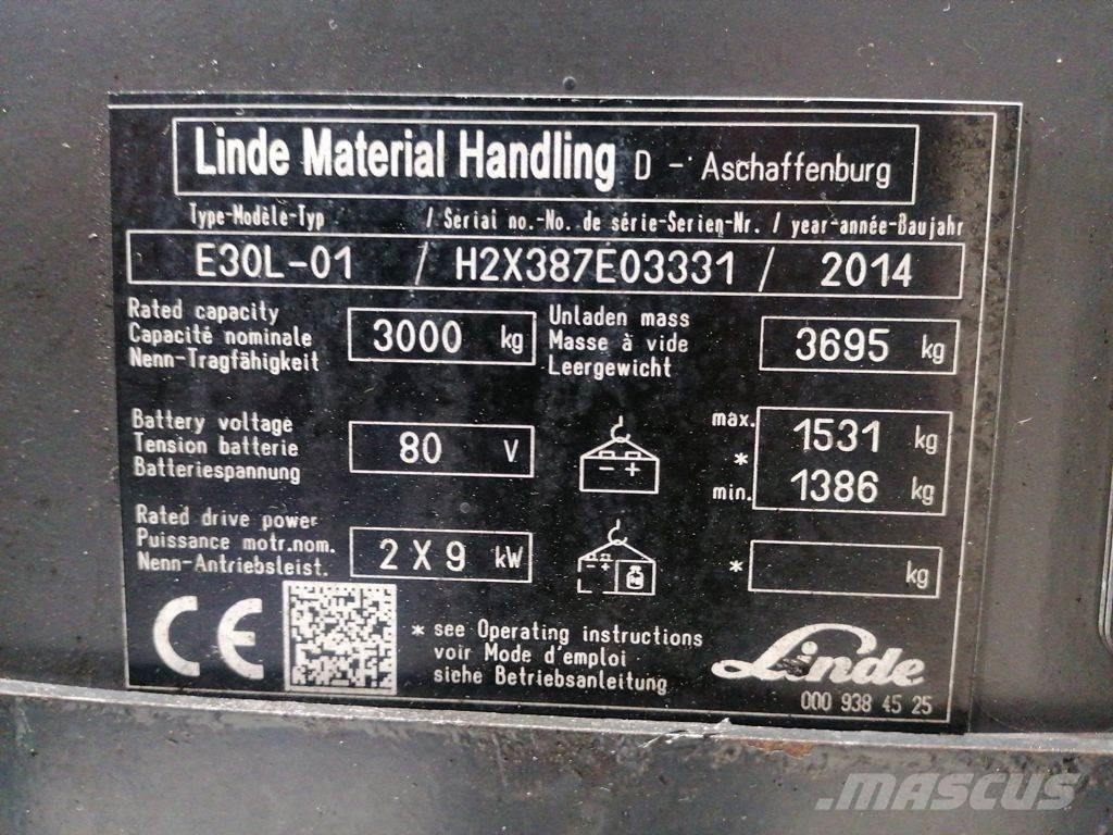 Linde E30L-01 Stivuitor electric
