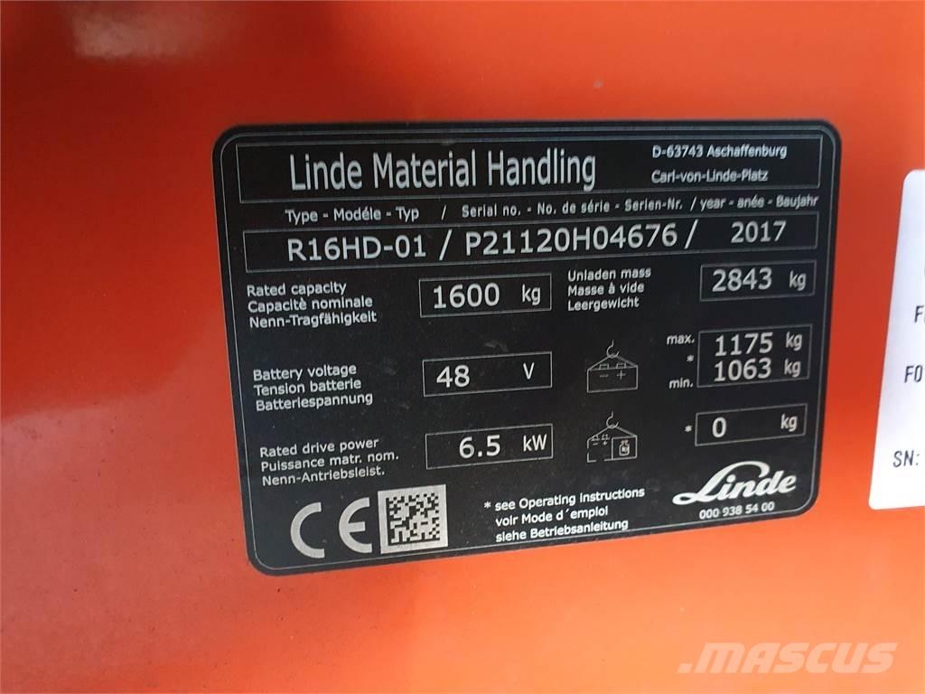 Linde R16HD Stivuitor cu catarg retractabil