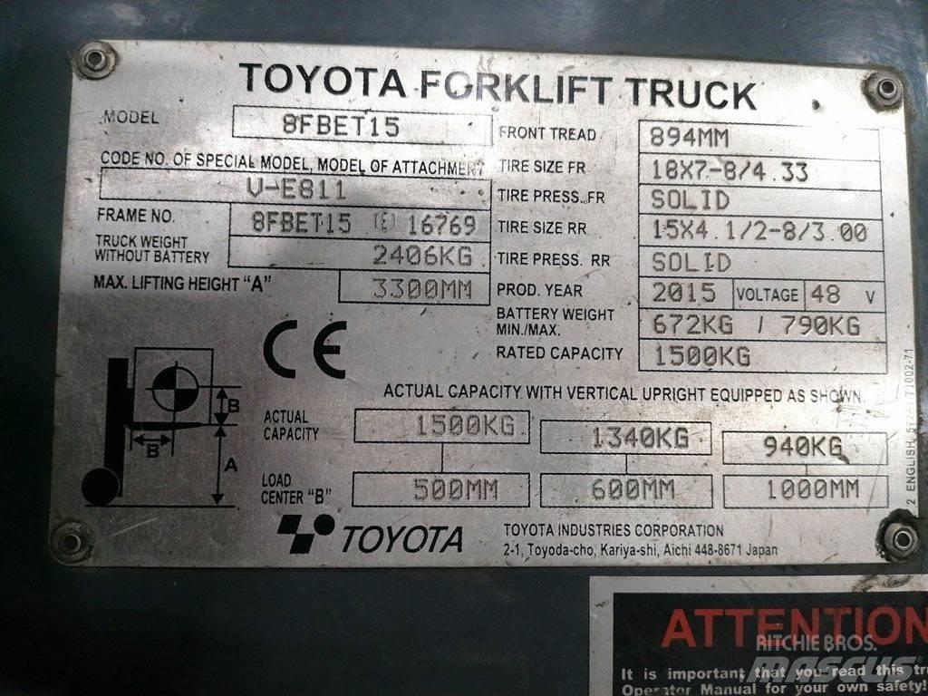 Toyota 8FBET15 Stivuitor electric