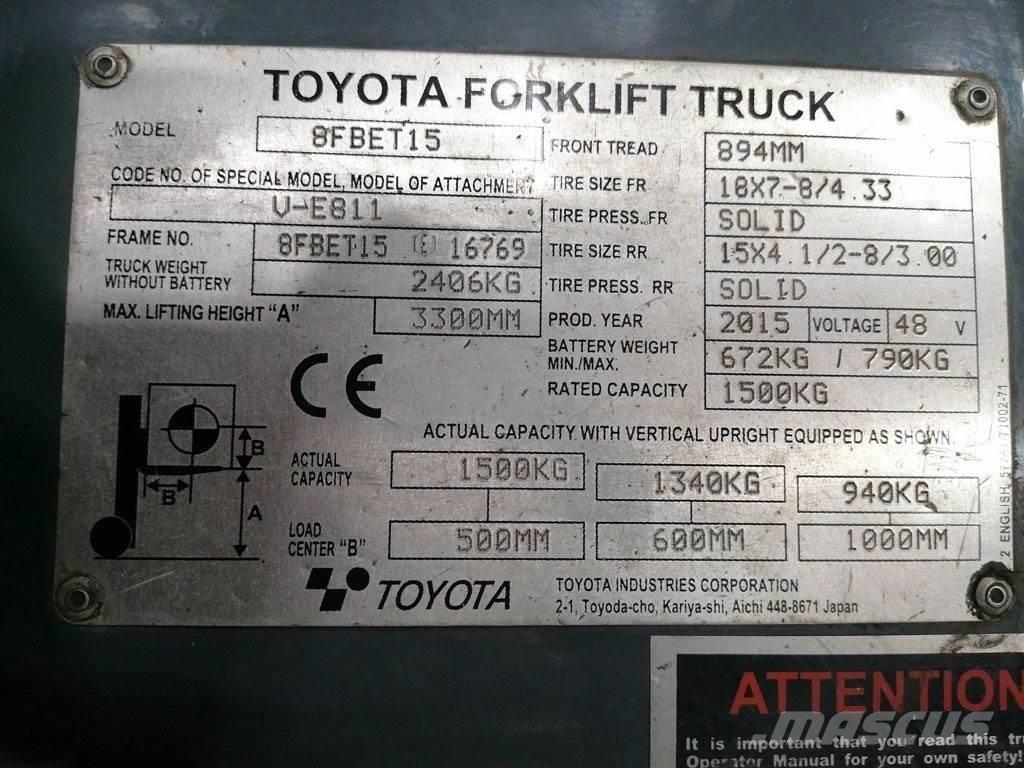 Toyota 8FBET15 Stivuitor electric