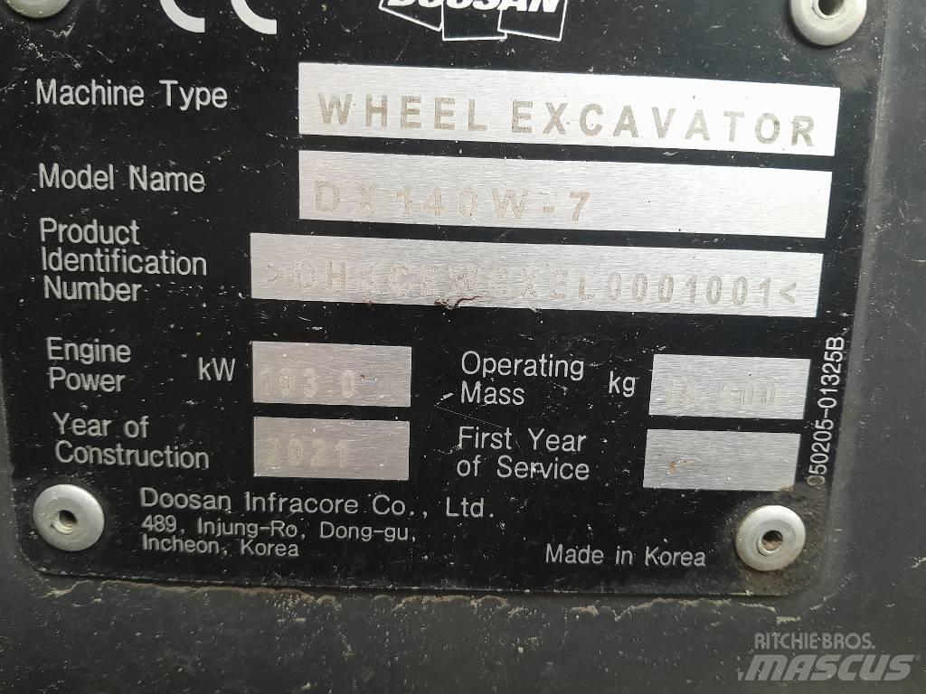 Doosan DX140W-7 Excavatoare cu roti
