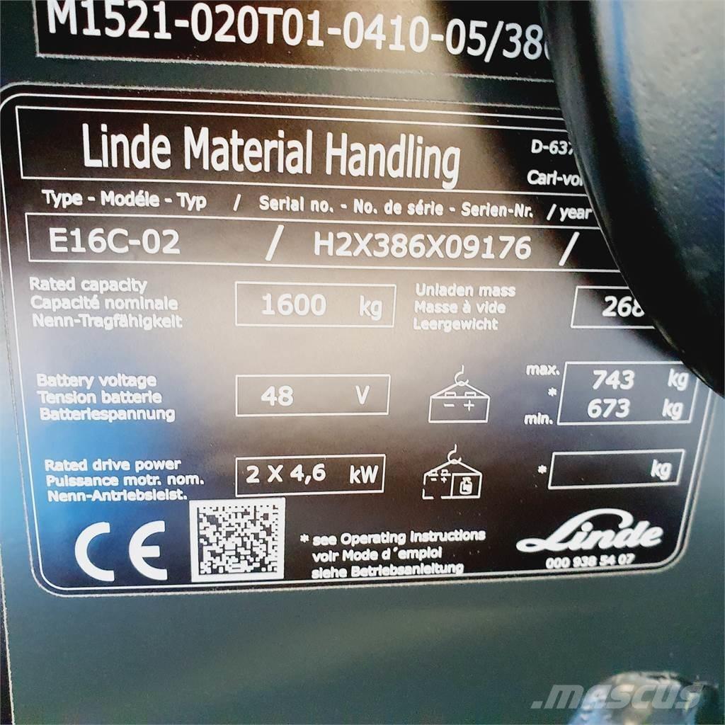 Linde E16C Stivuitor electric