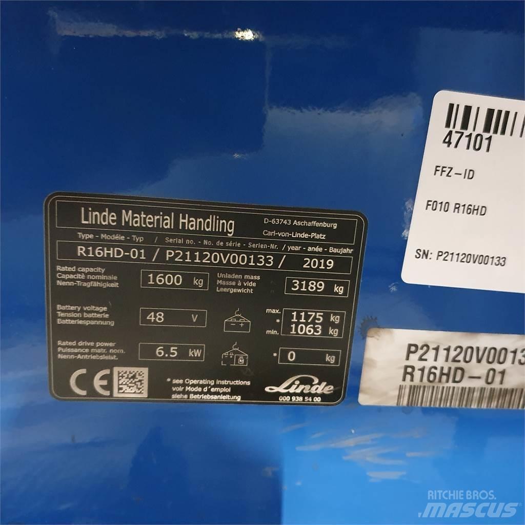 Linde R16HD Stivuitor cu catarg retractabil