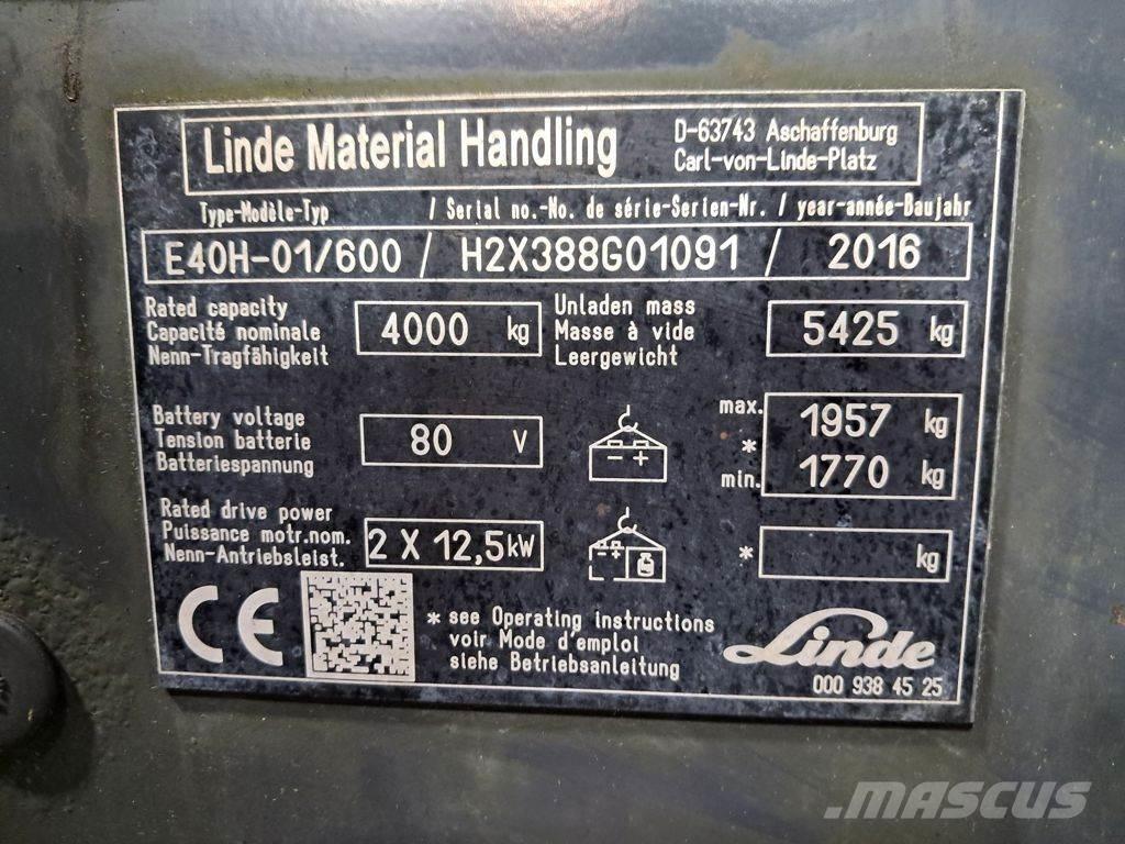Linde E40H-01/600 Stivuitor electric