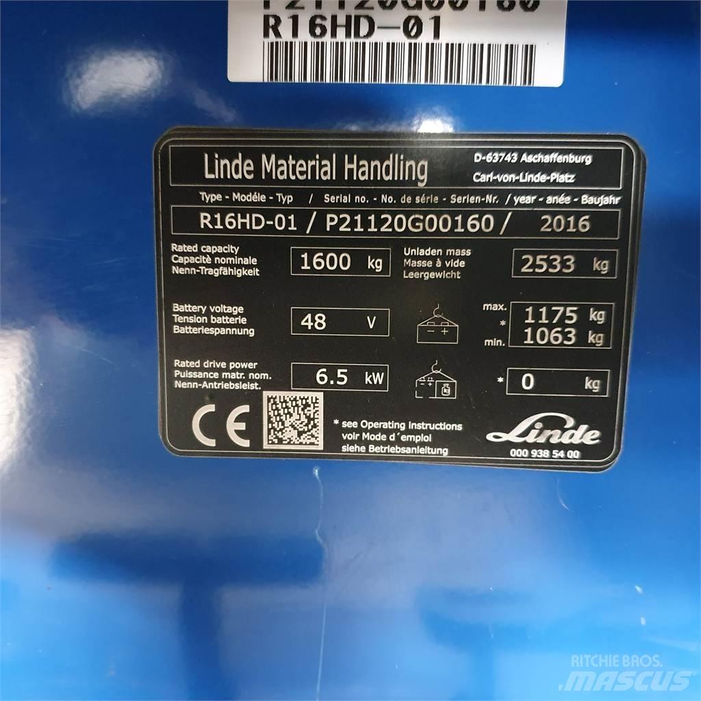 Linde R16HD Stivuitor cu catarg retractabil