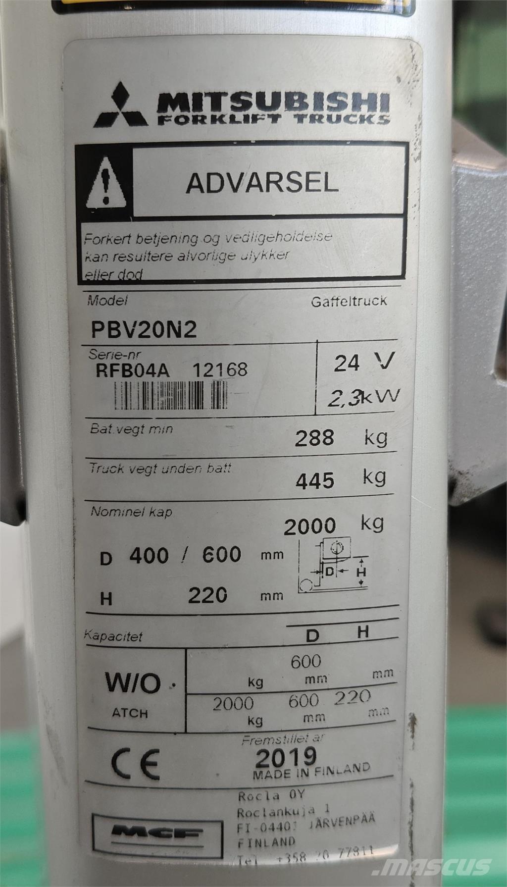 Mitsubishi PBV20N2 Camioane cu platforma