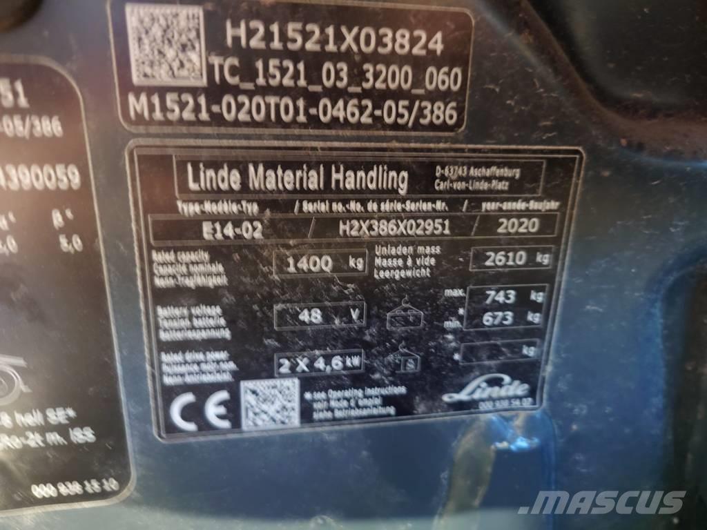 Linde E 14 Stivuitor electric