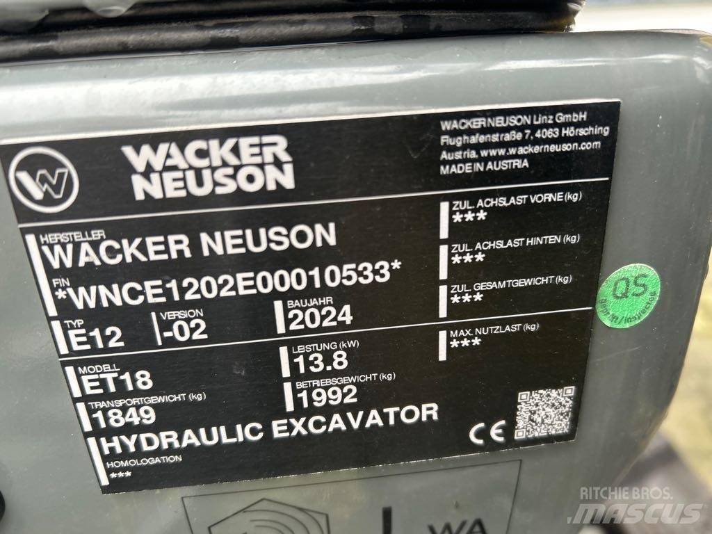 Wacker Neuson ET18 Excavatoare pe șenile
