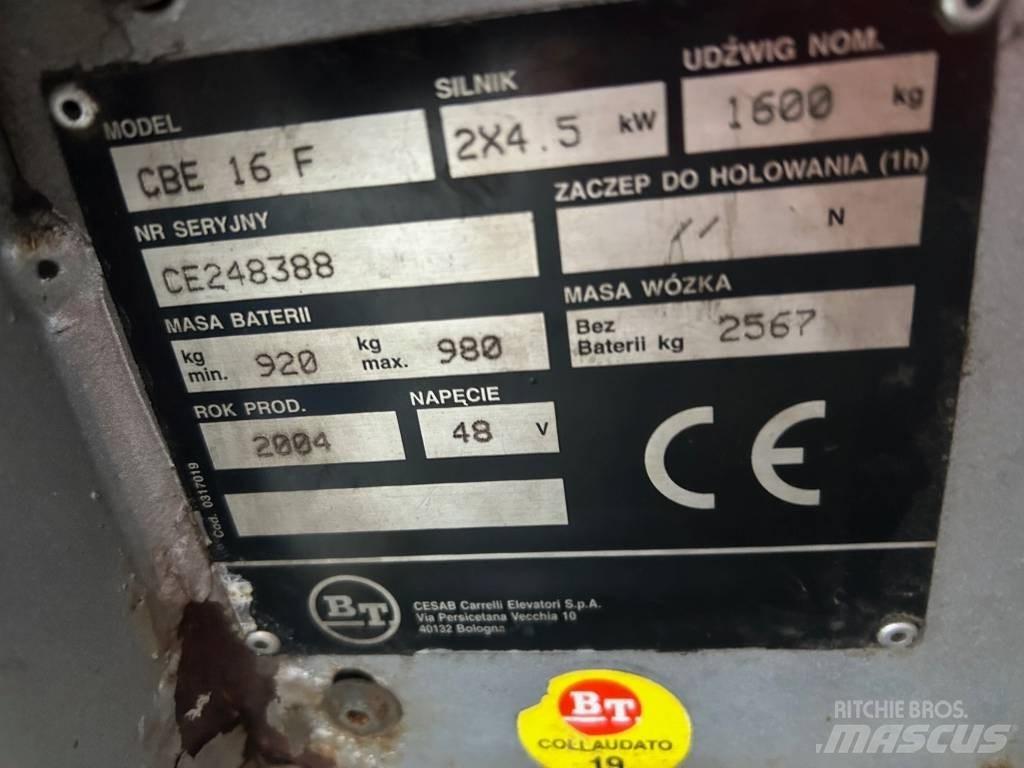 BT CBE 16 F Stivuitor electric