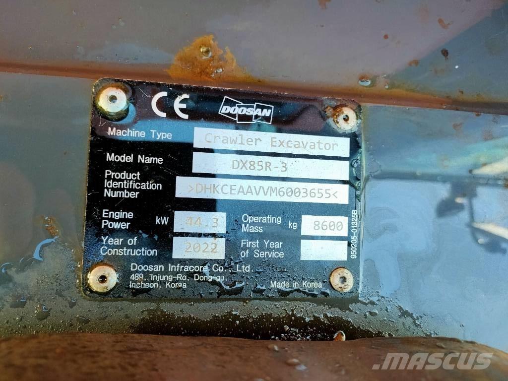Doosan DX85R-3 Mini excavatoare < 7t